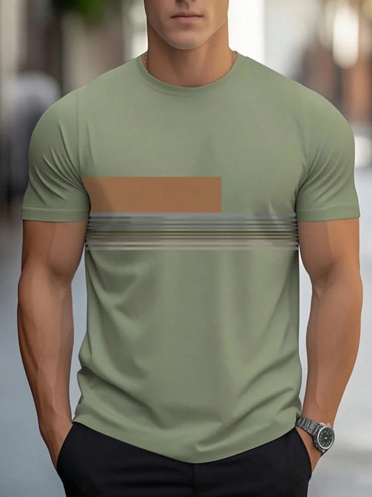 Summer Men’s Casual Sports T-Shirt – Oversized Fit with Letter Print