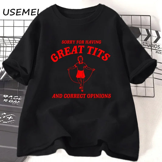 “Have Big Boobs” Funny Feminist T-Shirt – Casual Harajuku Style Women’s Tee