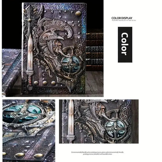 Vintage Embossed Leather Journal – A5 Retro Hardcover Notebook