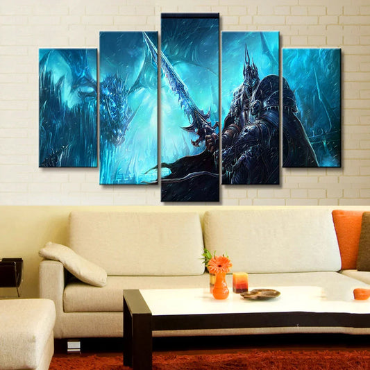 5-Piece Canvas Wall Art – The Battle of War Game Poster Print Set