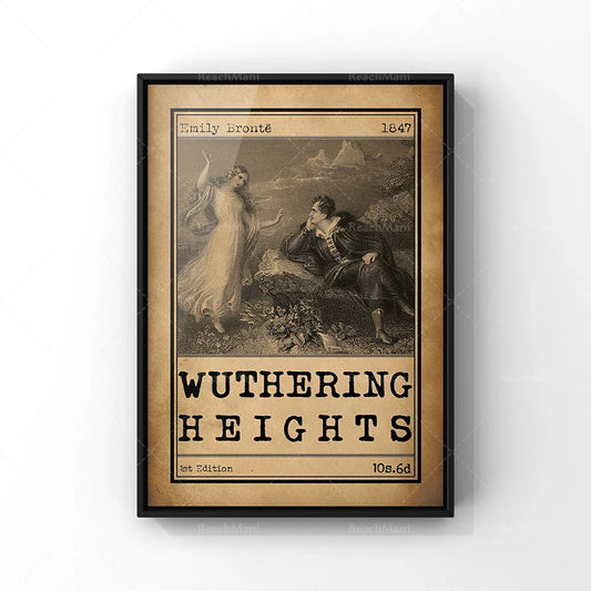 Wuthering Heights Cover Art Poster – Emily Brontë Classic Novel Illustration