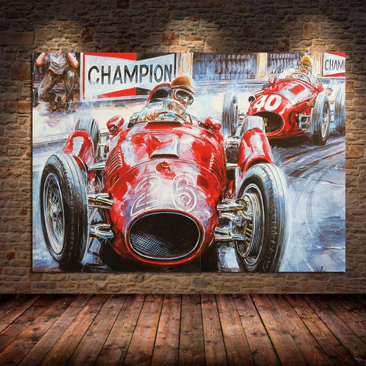 Vintage Car Posters – Retro Racing Car Canvas Wall Art for Living Room Decoration