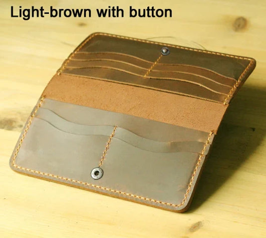 Handmade Vintage Crazy Horse Genuine Leather Wallet for Men