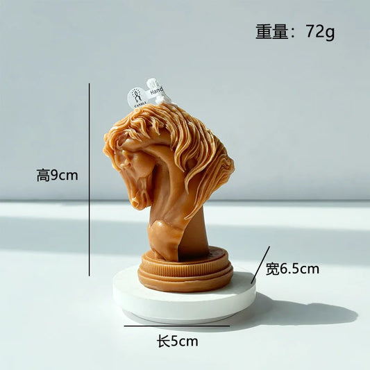 3D Horse Head Scented Candle – Handmade Animal-Shaped Soy Wax Candle