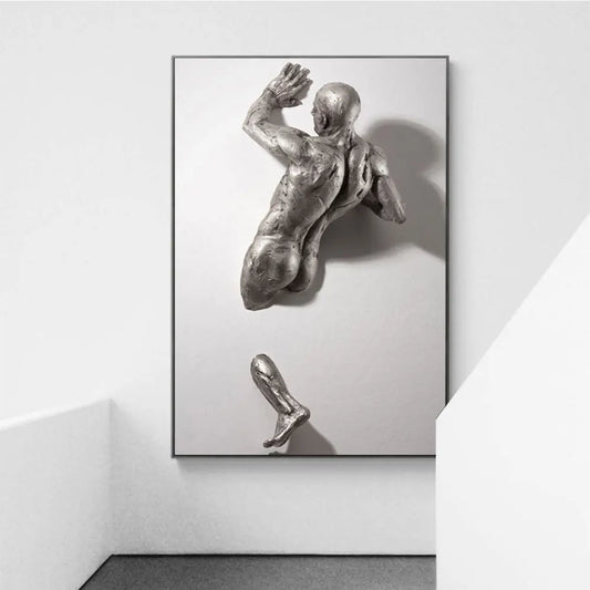 Abstract 3D Sculpture Wall Art – Modern Canvas Print for Home & Living Room Decor
