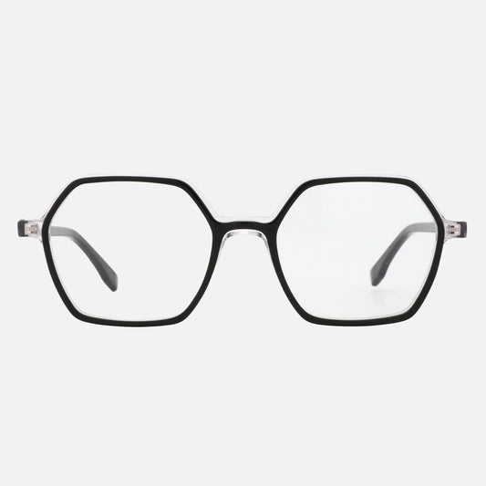 ZENOTTIC 2025 Hexagon Optical Glasses – Retro Acetate Eyewear with Clear Non-Prescription Lenses