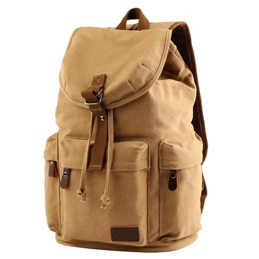 MOYYI Vintage Canvas Backpack – Large Capacity Laptop Bag for Men & Women