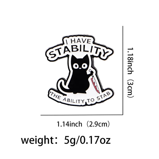Cute Cat Quotes Enamel Pin – Funny Lapel Brooch for Women, Bags, Hats & Jackets