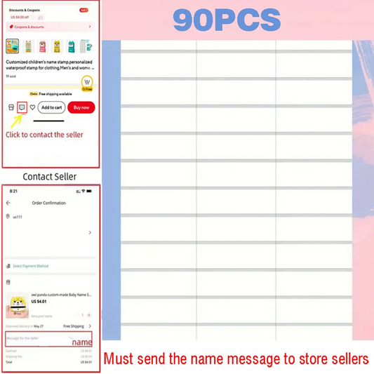 Personalized Label Stickers – Custom Waterproof Name Labels for Bottles, Cups & Kindergarten Supplies (ZP1)
