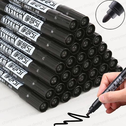 5–50pcs Waterproof Oil-Based Marker Pens – Black, Blue, Red Ink for Glass, Metal, Art & Office Use