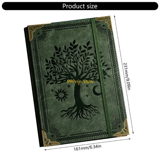 C90C Hardcover Leather Notebook – 240 Pages, Lined, Refillable with 6 Rings & Leather Cover