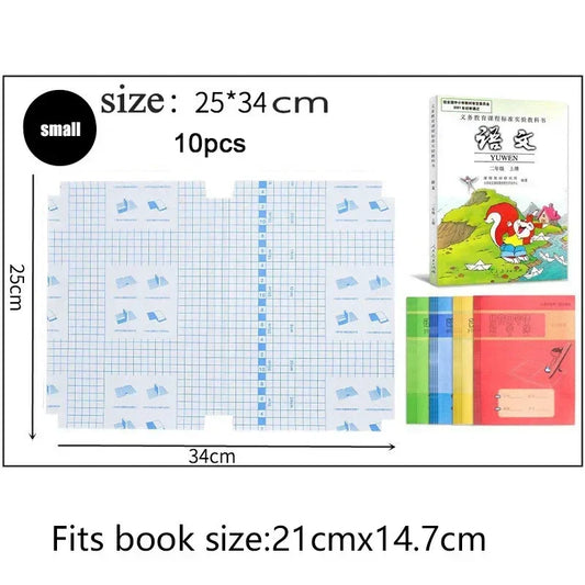 A4 Transparent Self-Adhesive Book Cover – 10 Sheets Matte Clear Waterproof Film