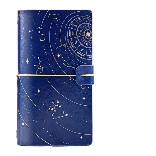 Journaling Retro Gold Stamping Notebook – 192 Pages, Leather Cover, Starry Sky Design