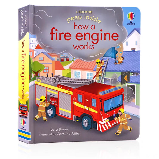 Usborne Peep Inside How a Fire Engine Works – English Learning Flap Picture Book