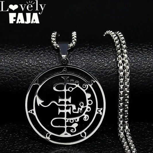 Sigil of Lucifer Necklace – 2024 Gothic Stainless Steel Satanic Pendant