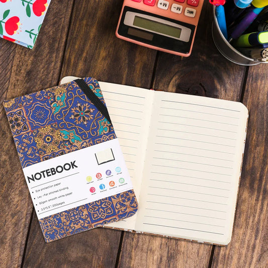 A6 Retro-Style Pocket Mini Notebook – Artificial PU Leather with Stamping