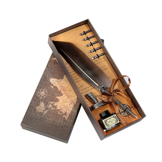Silky Fountain Pen – European Style Retro Feather Calligraphy Pen for Gifts & Signatures