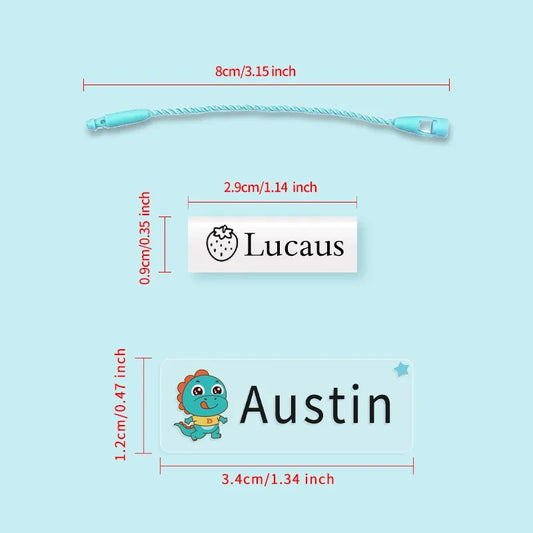 Waterproof Baby Name Stickers with Tag Rope – Customized Labels for Children’s Clothing, Shoes, Schoolbags & Cups