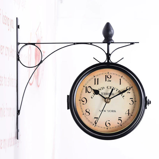 European Vintage Outdoor Wall Clock – Weatherproof Silent Clock for Indoor & Outdoor Décor