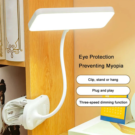 LED Reading Light – Bendable Touch Lamp with USB Charging & Clip-On Design