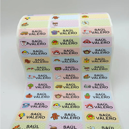 120pcs Custom Waterproof Kawaii Name Stickers – Personalized Labels for Kids' School Stationery & Bottles