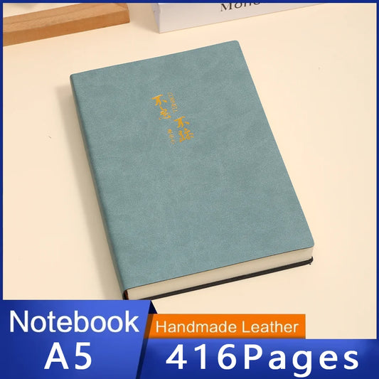 A5 Soft Leather Notebook – Minimalist Student Diary & High-Value Journal
