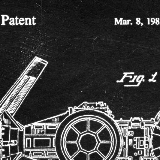 Air Vehicle Patent Poster – Space Wars Blueprint Canvas Wall Art for Sci-Fi Lovers