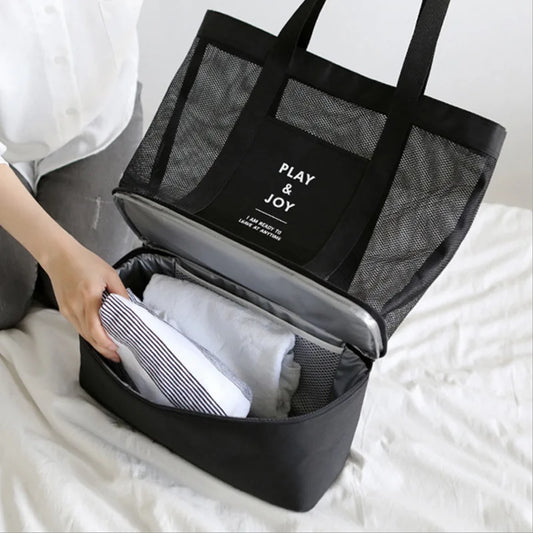 Custom Logo Outdoor Picnic Beach Bag – High-Capacity Transparent Tote with Double Insulation