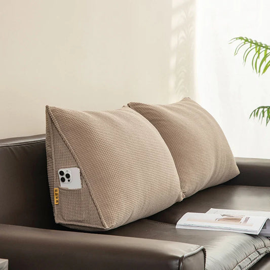 Reading Pillow for Bed – Memory Foam Back Pillow with Arms & Pockets for Adults