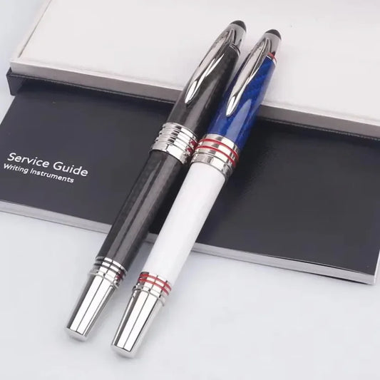 Limited Edition John Kennedy Carbon Fiber Rollerball & Ballpoint Pen – Dark Blue Fountain Pen with JFK Clip