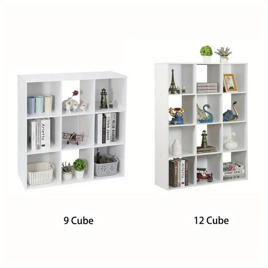 Cube Locker Wooden Bookshelves – Open Storage Shelf with White Backing