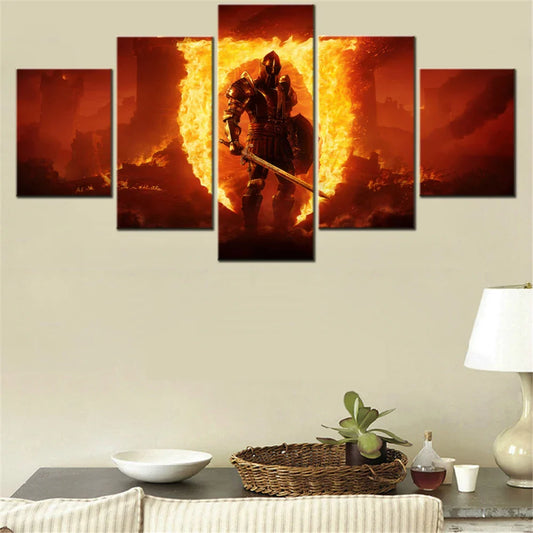 The Elder Scrolls IV Canvas Wall Art – 5-Piece Remastered Game Poster Set