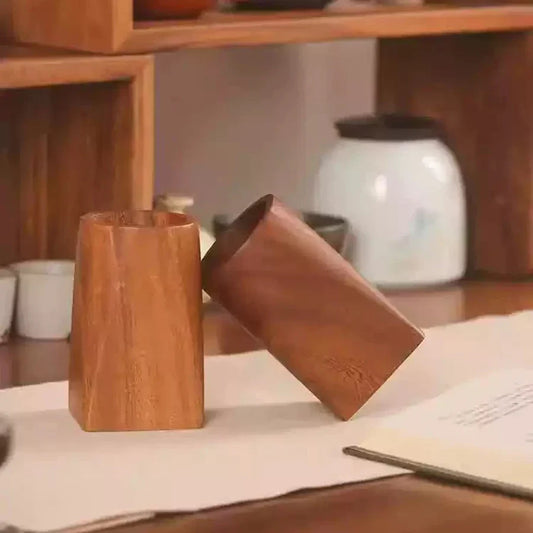 Vintage Wooden Pen Holder – Minimalist Large-Capacity Desk Organizer