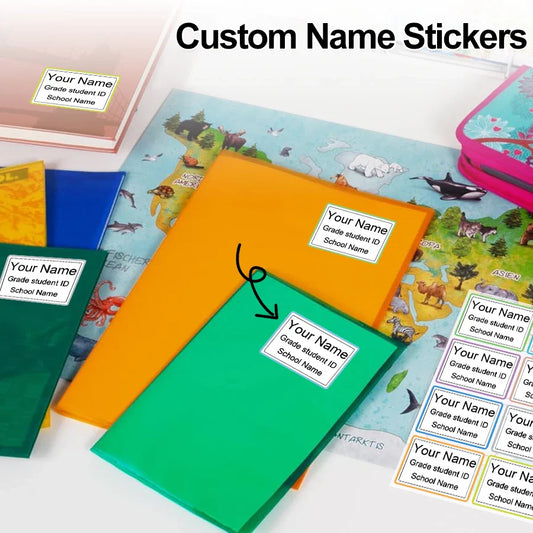 Kids Name Stickers for Classroom – Custom Waterproof School Labels for Books & Supplies