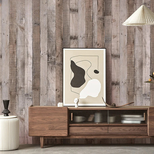 Retro Faux Wood Grain Peel & Stick Wallpaper – Self-Adhesive Vinyl Wall Covering