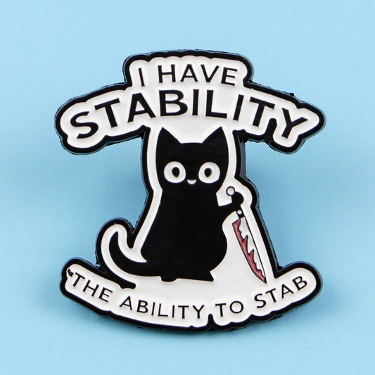 Cute Cat Quotes Enamel Pin – Funny Lapel Brooch for Women, Bags, Hats & Jackets