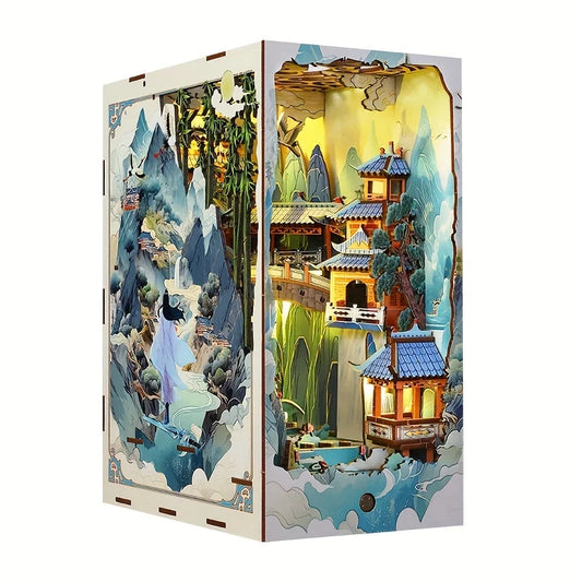 DIY Book Nook Kit = Miniature Bookshelf Insert Model for Teens & Adults