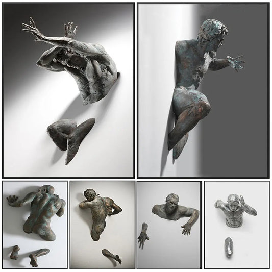 Abstract 3D Sculpture Wall Art – Modern Canvas Print for Home & Living Room Decor