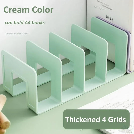 Multi-Function Book & Magazine Organizer – Desktop Storage Bookend Stand for Office & School