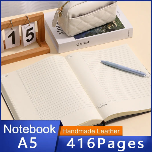 A5 Soft Leather Notebook – Minimalist Student Diary & High-Value Journal