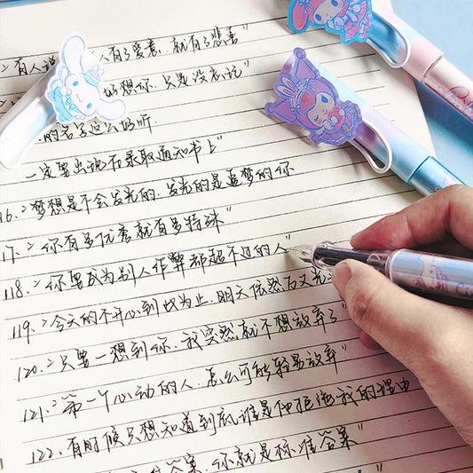 New Cartoon Kuromi & My Melody Calligraphy Practice Pens – Replaceable Ink for Elementary Students