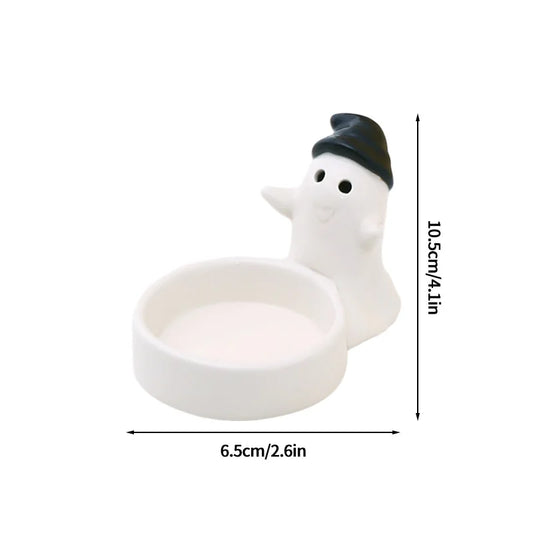 2026 Halloween Ghost Candle Holder – Cartoon Ceramic Candlestick for Festive Home Decor