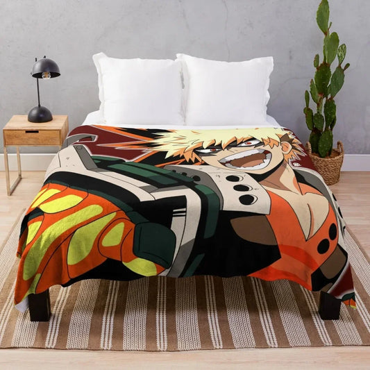 Katsuki Bakugou Throw Blanket sofa bed Blankets Sofas Of Decoration Blankets