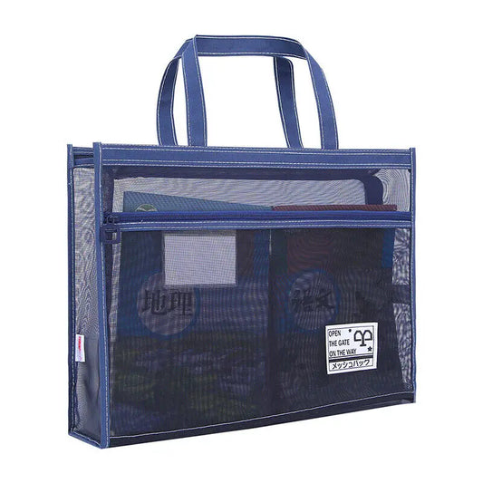 A3 Large Capacity Mesh Art Bag – Zip Handbag for Sketchbooks, Papers & School Supplies