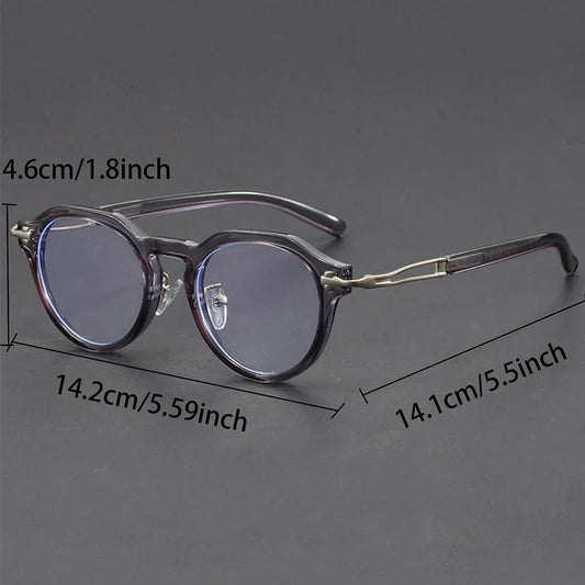 KAMMPT Vintage Round Glasses – Blue Light Blocking Fashion Optical Frames for Men
