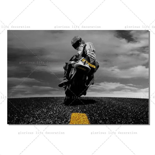 Motorcycle Racing Biker Canvas Art Poster – Sports Bike Wall Decor for Living Room & Bedroom