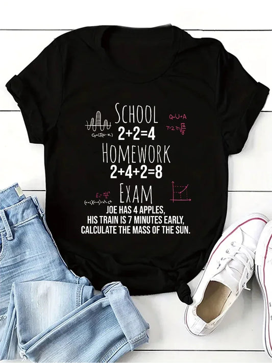 Funny Math Print T-Shirt – Casual Tee for Teachers & Math Lovers
