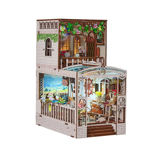Modern DIY Wooden Book Nook – "Happy Moments" Miniature Shelf Insert Kit