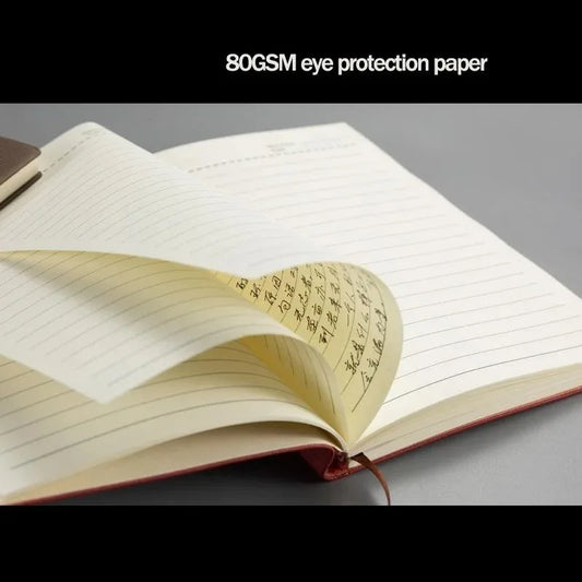 A6 Thickened Notes Business Pu Notepad Sheepskin 160pages Lined Notebook