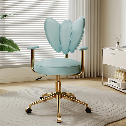Light Luxury Bee Office Chair – Adjustable Swivel Makeup Stool with Backrest